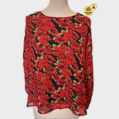 Chemisier Fleuri Klibbi Rouge et Noir 🌺