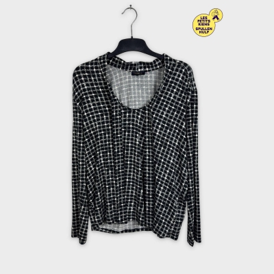 Chemisier Caroll à carreaux noir et blanc 🛒
