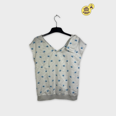 Chemisier Blanc Imprimé Fleurs Bleues 🌼 Millennium S