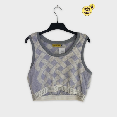 Top sans manches Label jaune motif géométrique 🛒