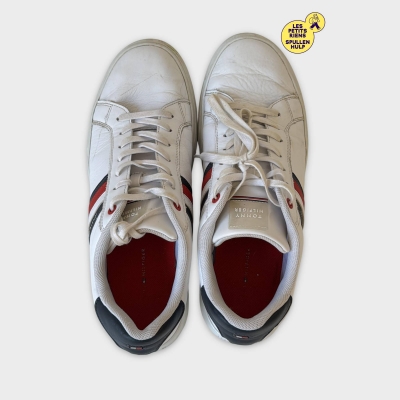 Baskets Tommy hilfiger en cuir blanc rayures 👟