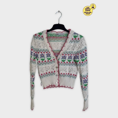 Gilet Zara en Tricot Motifs Floraux 🌸