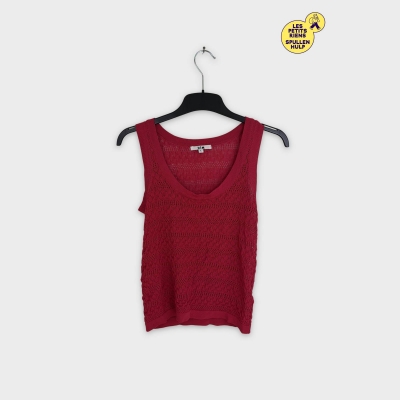KIM Top maille ajourée rouge 