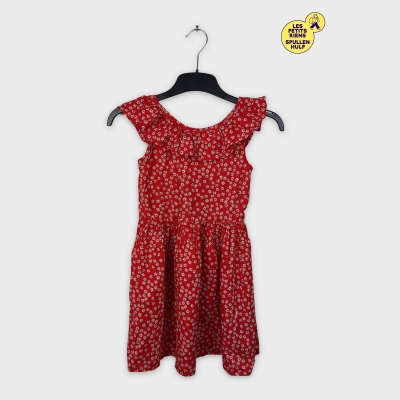 Robe Kiabi rouge à fleurs 8 ans 🌸🌼