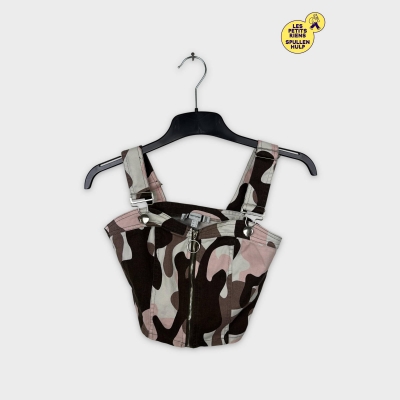 Salopette courte camouflage rose et marron Jennyfer 🩳