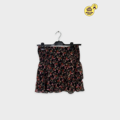 Mini-jupe Promod noire à fleurs L 🌸