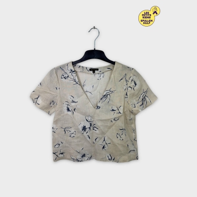 Chemisier lin fleurs Massimo dutti S 🌸