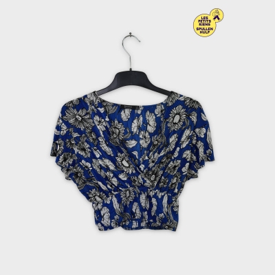 Top bleu à fleurs Bershka S 🌼