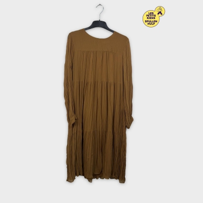 Robe plissée marron manches longues Mng L
