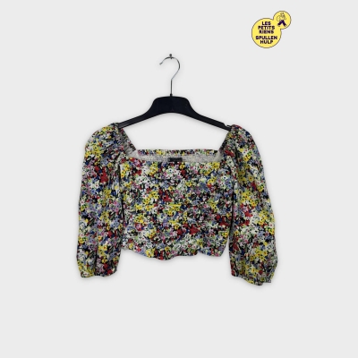 Top fleuri Zara manches bouffantes M 🌼🌸