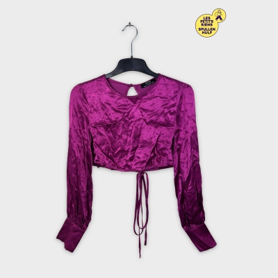Crop Top violet manches longues Bershka XS