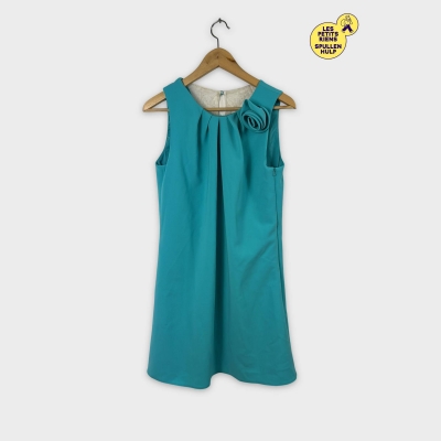 Robe turquoise Linea raffaelli M 👗 détail fleur et dentelle