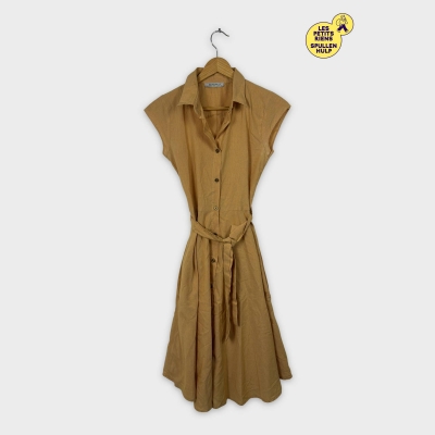 Robe chemise ocre ceinturée S 🌼