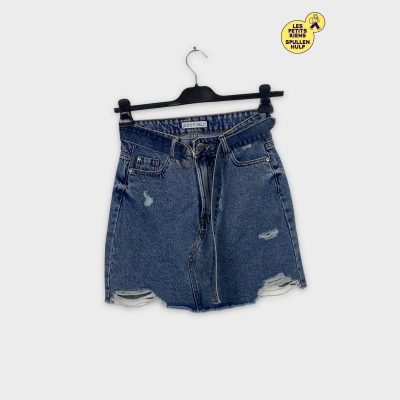 Jupe courte en jean délavée avec ceinture Denim co M 💙