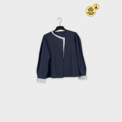 chemise bleu bleue détails blancs L 🧥