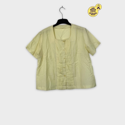 Chemisier vintage jaune clair manches courtes Autre 👚