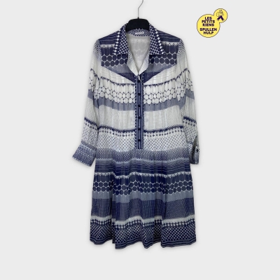 Chemise Imprimée Motifs Géométriques Bleu Blanc De Lie Elza Autre