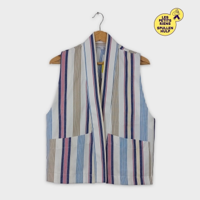 Veste sans manches upcyclée Label jaune L 👕