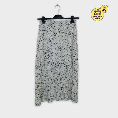 Jupe midi fluide à pois noirs Pimkie M 38 💛