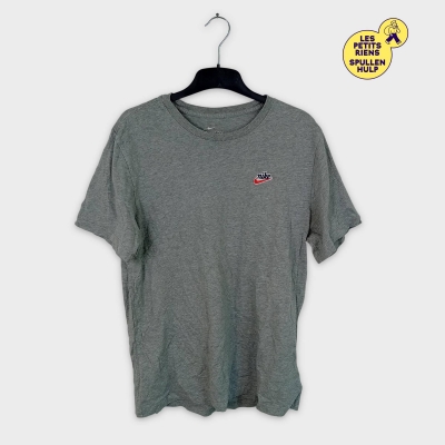 T-shirt Nike gris chiné logo brodé L