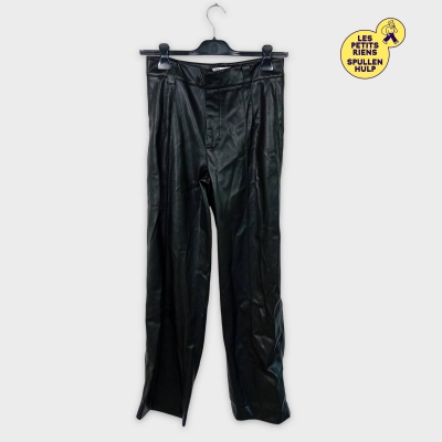 Pantalon simili cuir noir Zara taille M femme