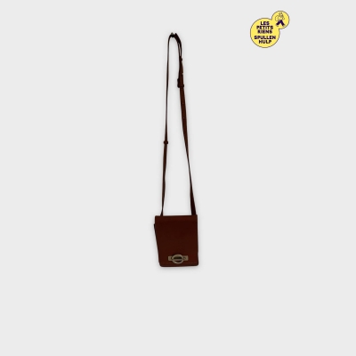 Sac bandoulière cuir marron vintage petit 👜