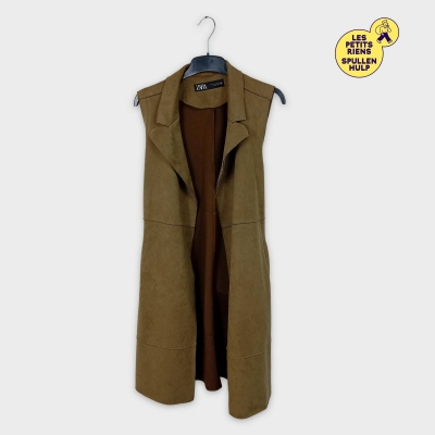 Veste longue suédine marron Zara ceinture M 💛