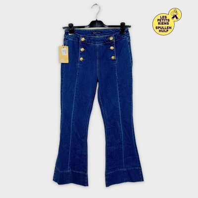 Toxik pantalon flare bleu boutons dorés L/40 💙