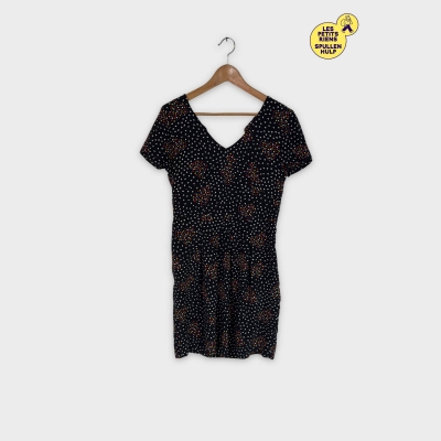Robe Caroll paris noire imprimée cœurs colorés L 40 💛