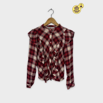 Chemise à carreaux rouge blanc noir Zara basic XS 💛
