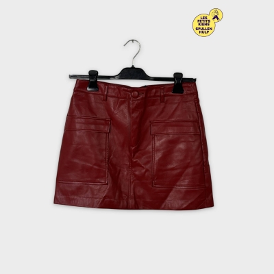 Jupe rouge simili cuir Zara L / 40 / 12