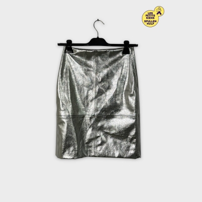 Jupe argentée en cuir synthétique H&m S 36 8
