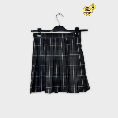 Jupe plissée à carreaux gris et blancs M - Marque inconnue