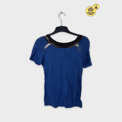T-shirt Alberta ferretti bleu dentelle noire M 💙