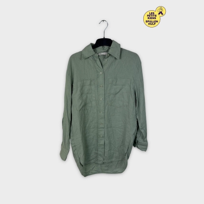 Chemise Zara en lin vert clair XS