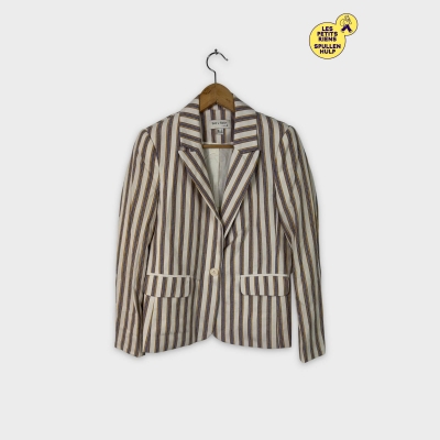 Blazer rayé beige marron bleu See U Soon S 💛