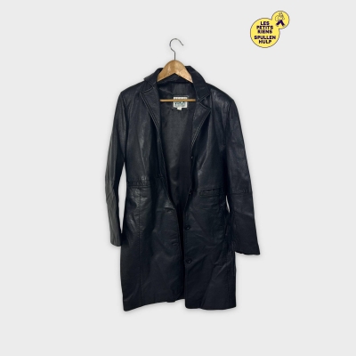 Manteau cuir Quadri vintage XL 42 mi-cuisse