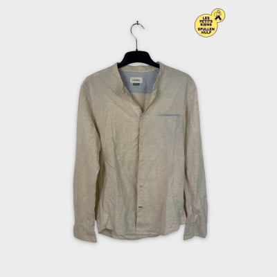 Chemise beige en lin manches longues Pull&bear M