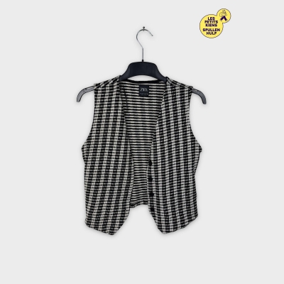 Gilet Zara à motif graphique noir et blanc S 💛