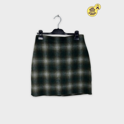 Jupe courte à carreaux verte et grise S Primark