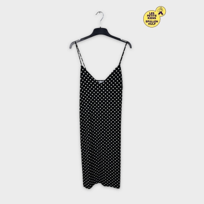 Robe Zara noire à pois blancs L / 40 / 12
