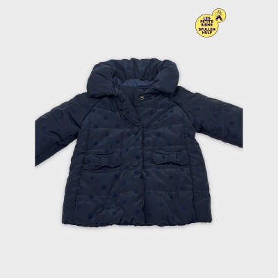 Doudoune Monnalisa marine à pois 3-6M 💛