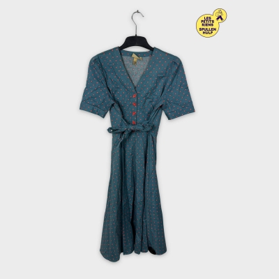 Robe Lindy bop verte à pois corail L 💚