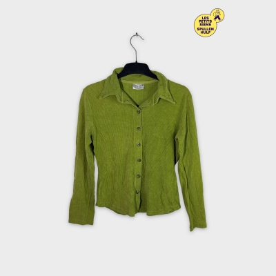 Chemisier Vintage Vert Côtelé L Hennes collection