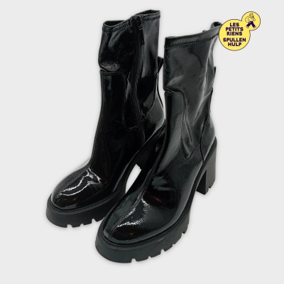 Bottines Zara noires vernies à talon bloc 37