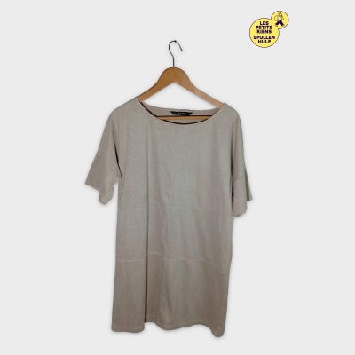 Robe Beige style Suedine Ajourée Zara Basic Collection S