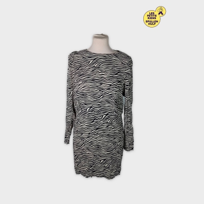 Robe courte H&m Imprimé Zèbre Manches Longues Xl