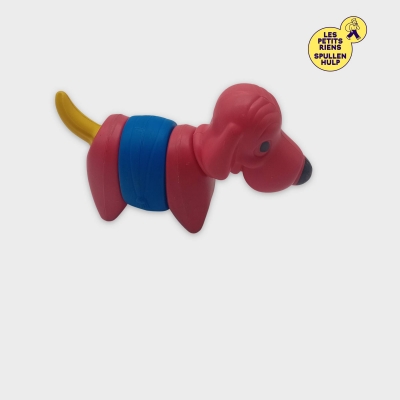 Jouet Chien Articulé Rouge Bleu Jaune Enfant Taille Unique