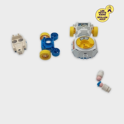 Jouet Vintage Fisher-price Alpha-x-bez Module Véhicule Spatial Et Figurines