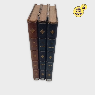 Lot 3 Livres Anciens La Nature 1889 1890 1891 Histoire Sciences (BL722)